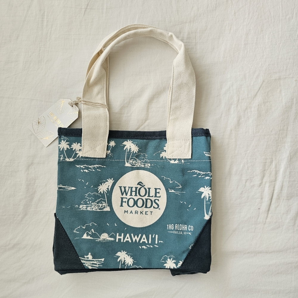 Whole Foods Market Hawaii and Tags Hawaii collab Canvas Tote Bag in Blue Hawaii